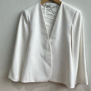 Zara white cape blazer.